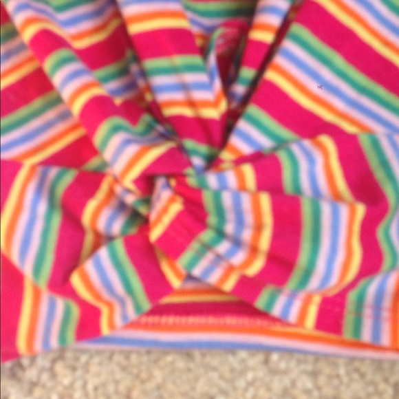 striped multicolored gaze tied crop top - Picture 2 of 4